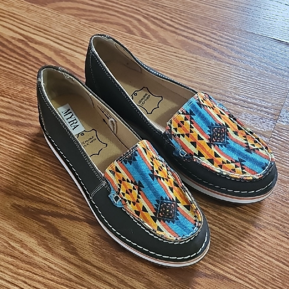 Myra Bag Kids' Black and Multicolor Loafers